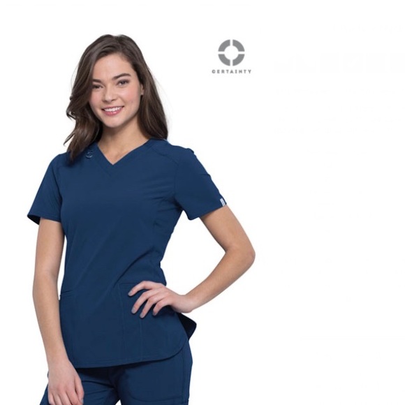Infinity Vneck Scrub Top (Navy) - Picture 4 of 5